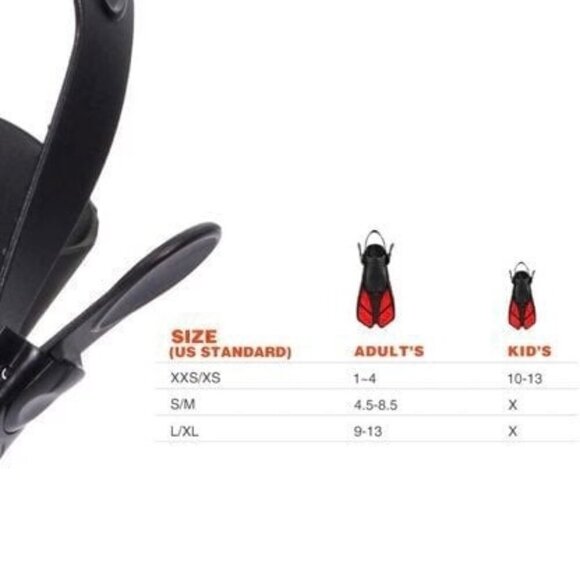 Capas Snorkel Fins Swim Fins Open Heel Swimming Flippers Size S/M - Picture 9 of 12